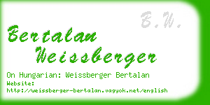 bertalan weissberger business card
